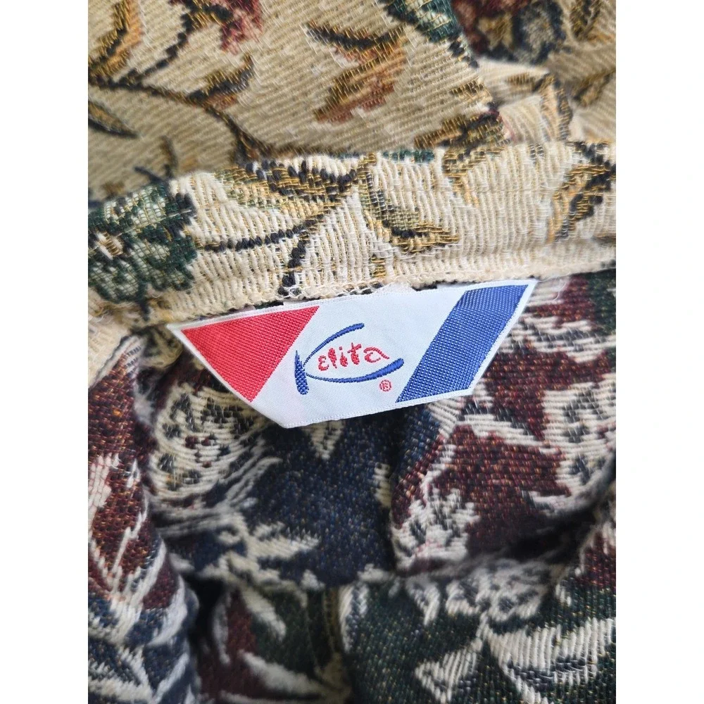 Vintage 1970s Floral Tapestry High-Rise Cropped‎ Pants Kelita Size 7 XS or XXS